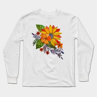 Sunflower watercolor Long Sleeve T-Shirt